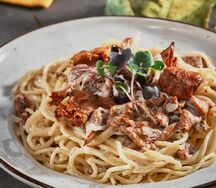 Паста по-сибирски с лисичками