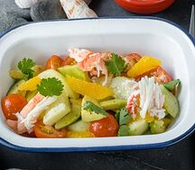 Салат с крабом и апельсиновым маслом