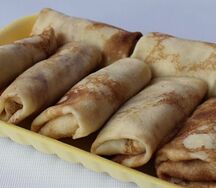 Блины с мясом и рисом