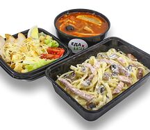 Комплекс №16 Паста Карбонара с беконом и грибами