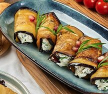 Рулетики из баклажанов с творожным сыром и зеленью