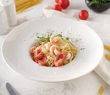 Спагетти с креветками