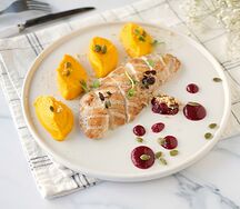 Филе индейки с пюре из моркови