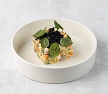 Оливье с копчёным сомом