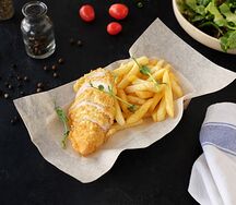 Шницель из курочки су-вид с картофелем фри