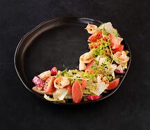 Салат с грейпфрутом и креветками