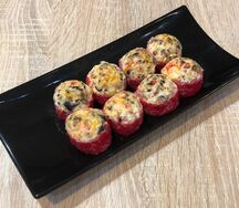 Запеченный ролл с грибами шиитаке