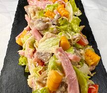 Салат с ветчиной и грибами