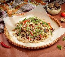 Лапша рисовая с шиитаке