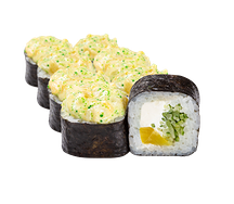 Ролл с морским гребешком и такуаном