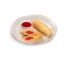Блинчики с клубникой и клубничным топпингом