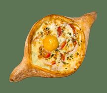 Хачапури по-аджарски с томатами и тархуном