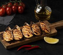 Запеченные острые мидии гриль