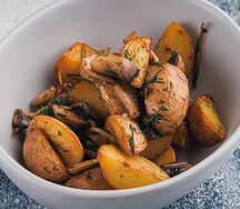 Картофель мини с жареными шампиньонами