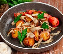 Картофель мини с жареными шампиньонами