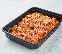 Паста с охотничьими колбасками