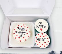 Набор бенто-торт и два стакана Happy Вirthday 