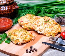 Горбуша, запеченная с овощами