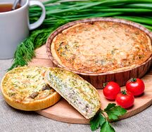 Киш с горбушей и брокколи