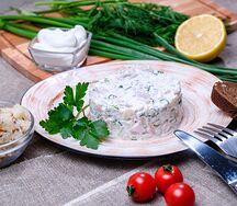 Салат с грибами и ветчиной