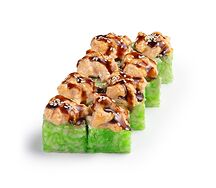 Запеченный ролл с копченой курицей