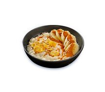 Каша с карамелью и бананом