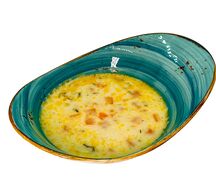 Сырный суп с ветчиной и рисом