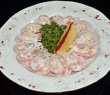 Креветки, жаренные в сливочном соусе