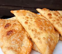 Чебуреки с брынзой и зеленью