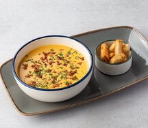 Сырный крем-суп с беконом