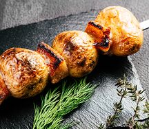 Картофель на мангале с курдюком