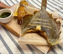 Жареная камбала с картофелем