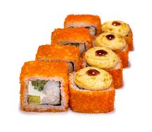 Запечённый ролл Малибу с креветкой
