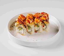 Запеченный с угрем и креветкой