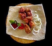 Порция шашлыка из свинины