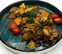 Картофель, жаренный на сале