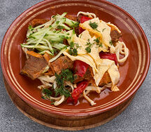 Лагман с фасолью