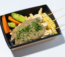 Шашлычки грибные с картошкой фри