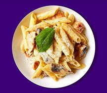 Пенне курица с грибами