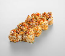 Запеченный ролл с тунцом и угрем