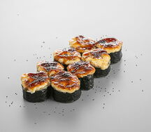 Запеченный ролл с угрем и лососем