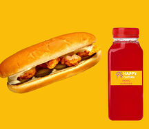 Чикен-сэндвич и фирменный морс