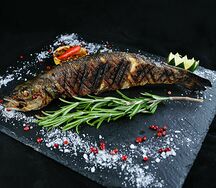 Рыбка Сибас на мангале