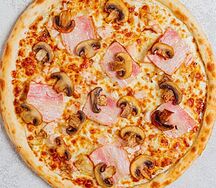 Пицца бекон и грибы