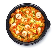 Чесночный рис с креветками