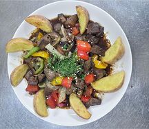 Печень с овощами