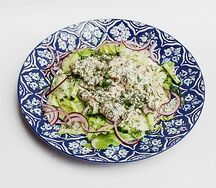 Теплый салат с куриной печенью