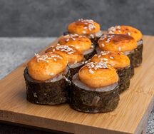 Ролл запеченный с окунем и креветкой