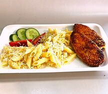 Котлеты из индейки с макаронами 