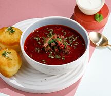 Борщ с пампушками